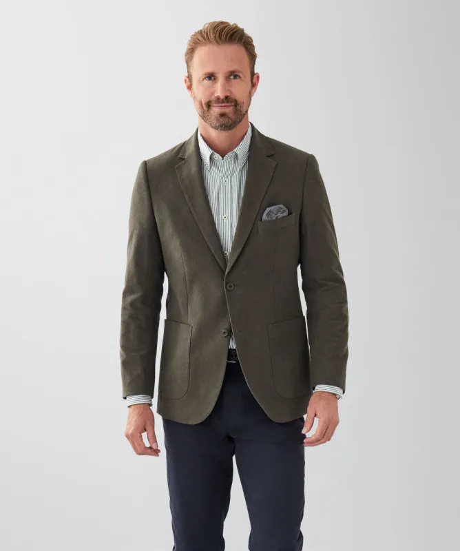 Comfort Twill Moleskin Sports Jacket - Dark Khaki sold by GAZMAN