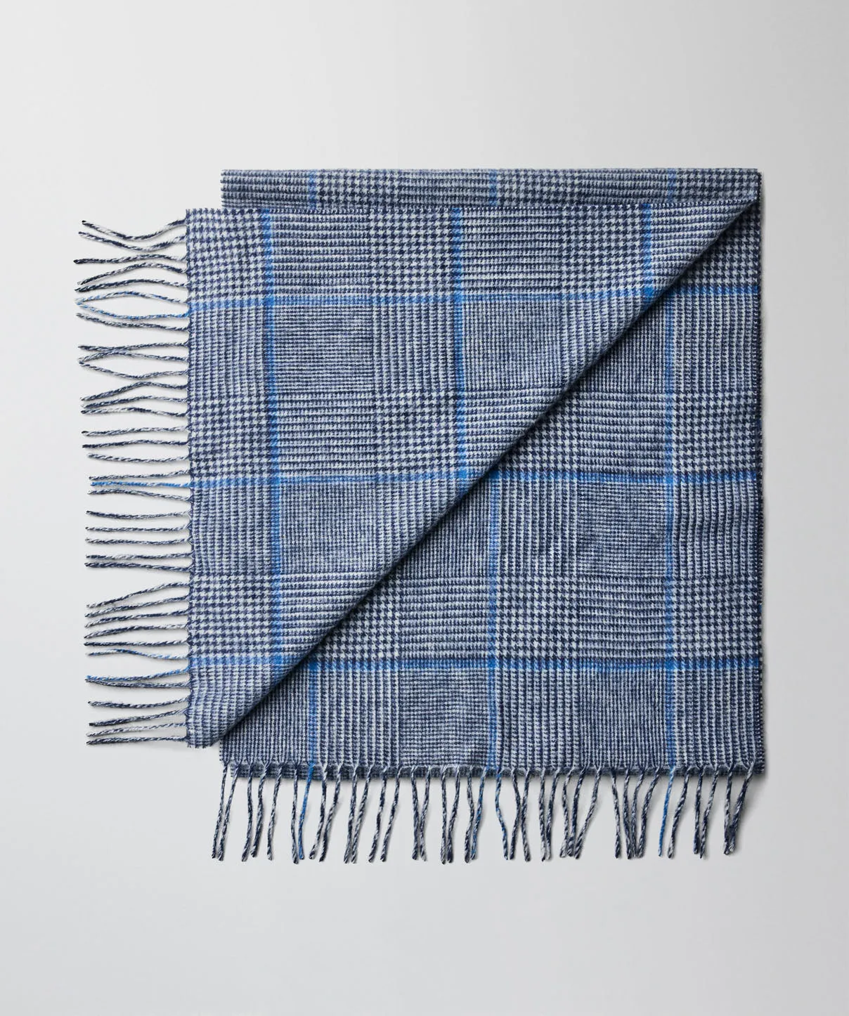 Wool Check Scarf - Blue sold by GAZMAN product image thumbnail 2