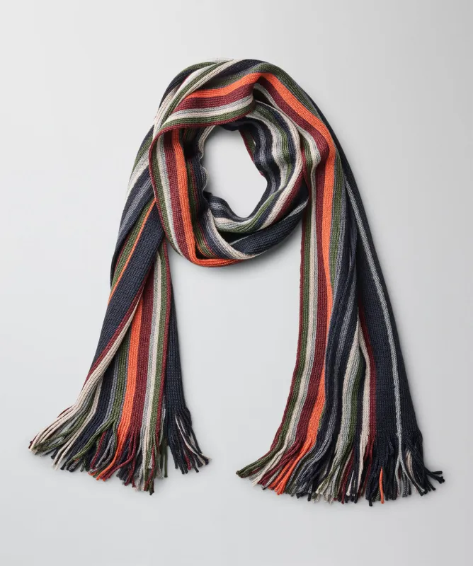 Wool Blend Multi-Stripe Scarf - Multi Stripe sold by GAZMAN