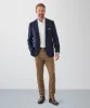 Brushed Wool Blend Check Sports Jacket - Navy sold by GAZMAN