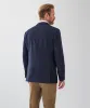 Brushed Wool Blend Check Sports Jacket - Navy sold by GAZMAN