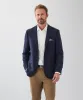 Brushed Wool Blend Check Sports Jacket - Navy sold by GAZMAN