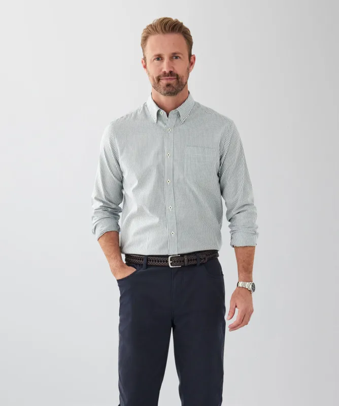 Easy Care Bengal Stripe Long Sleeve Shirt - Forest sold by GAZMAN