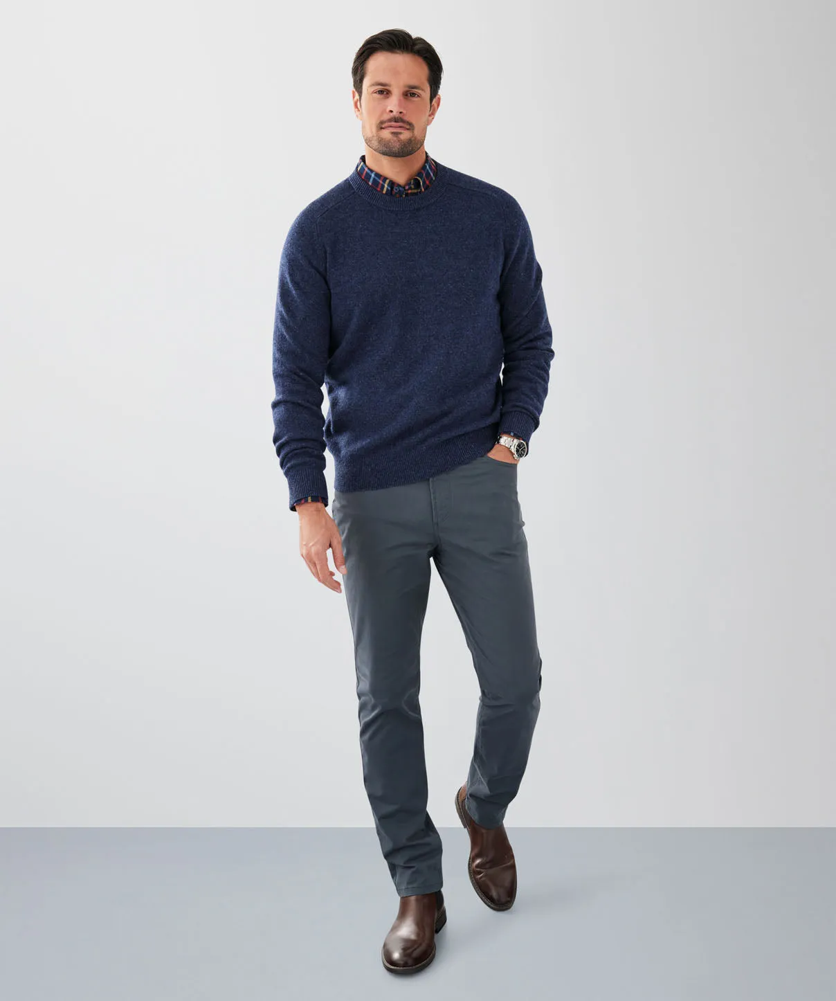 Lambswool Crew Neck Knit - Denim sold by GAZMAN product image thumbnail 4