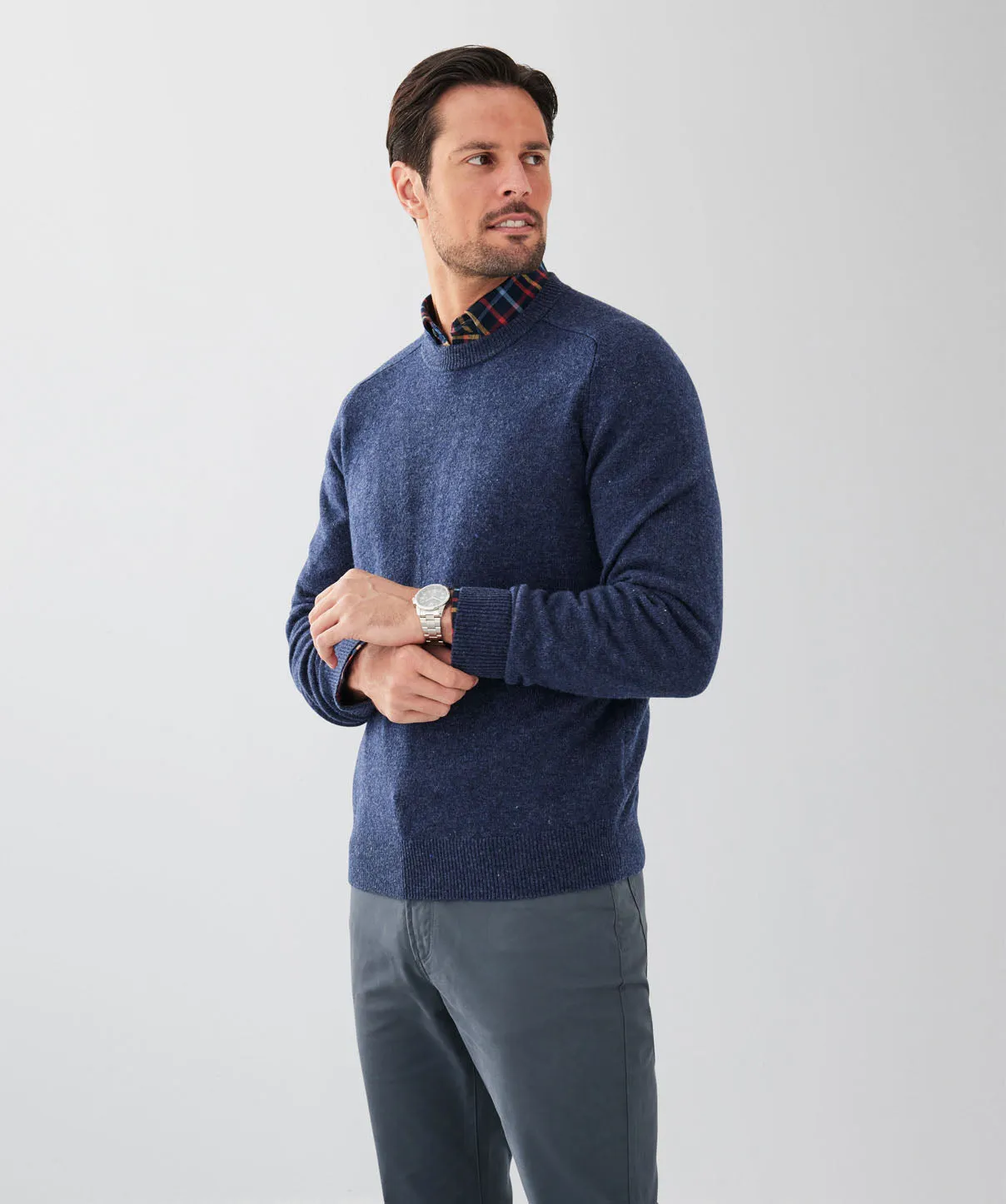 Lambswool Crew Neck Knit - Denim sold by GAZMAN product image thumbnail 5