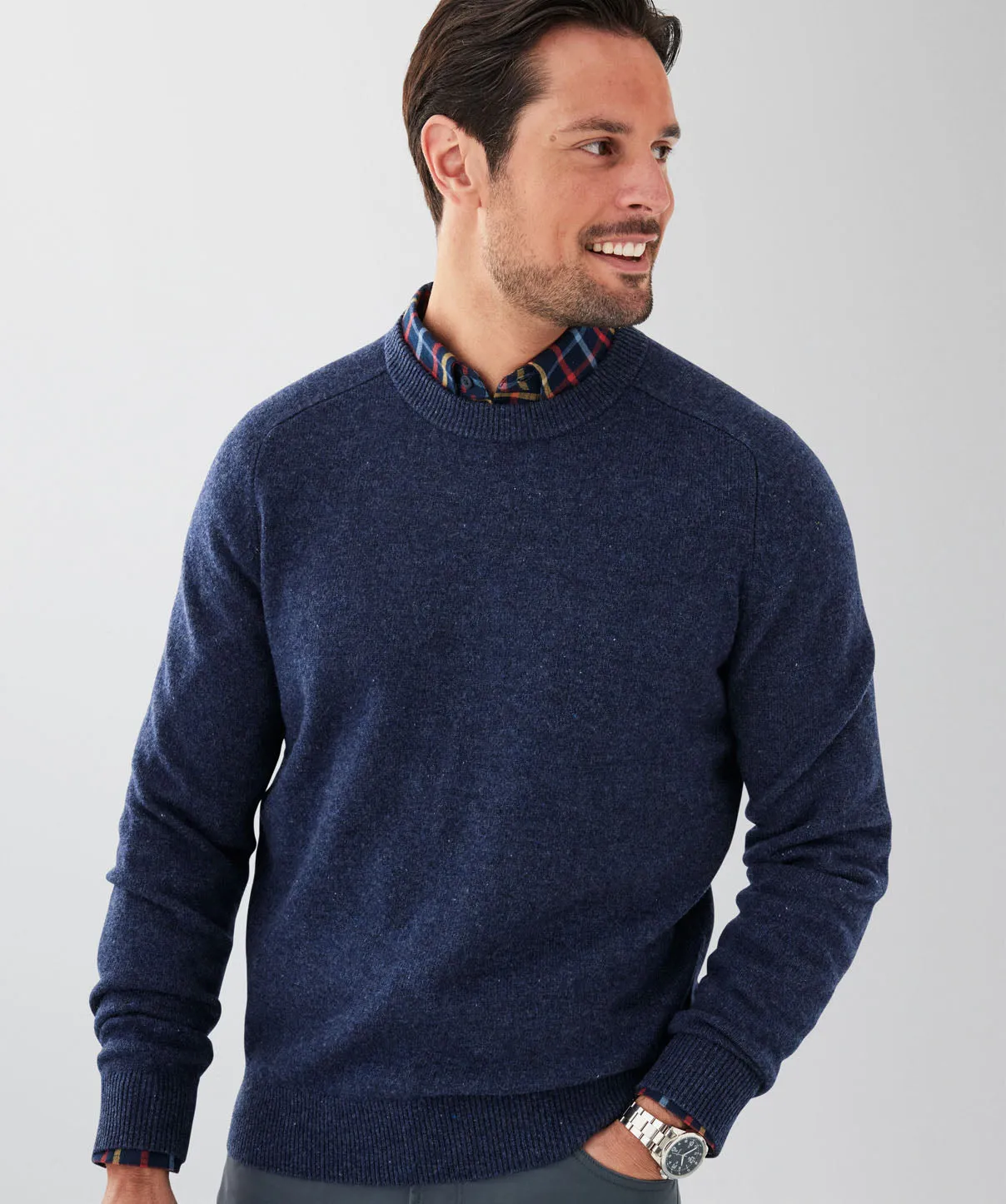 Lambswool Crew Neck Knit - Denim sold by GAZMAN product image thumbnail 3