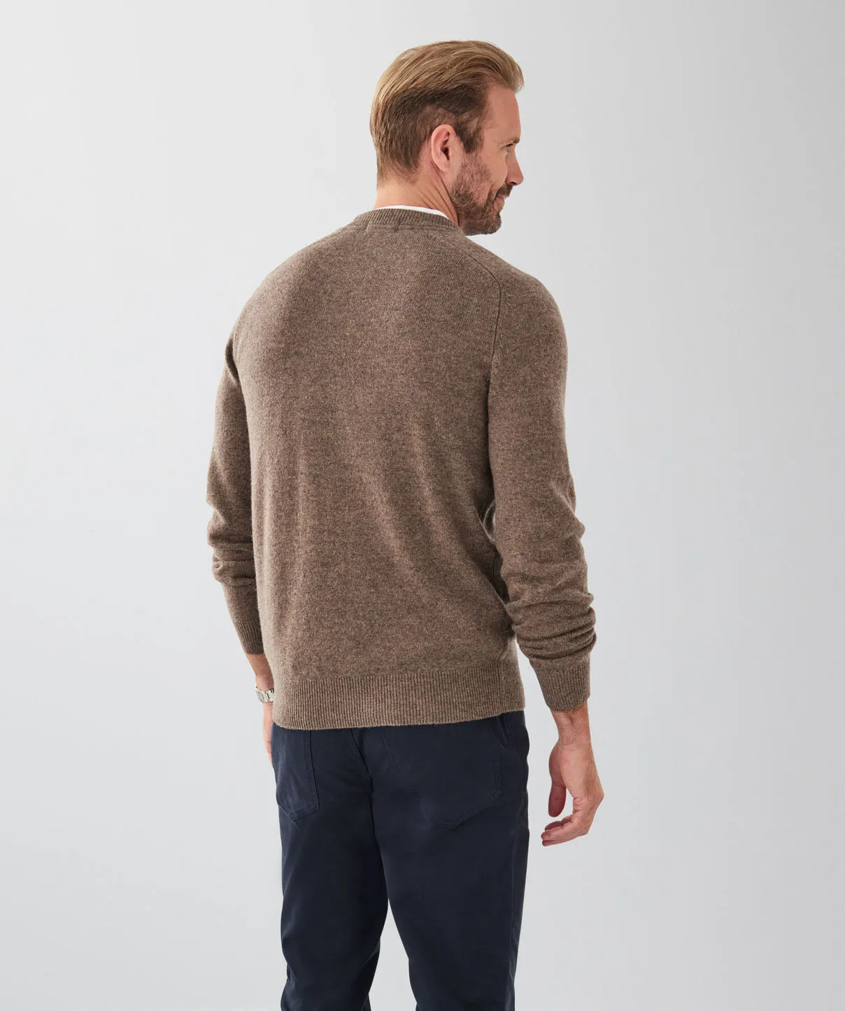 Lambswool Crew Neck Knit - Walnut sold by GAZMAN product image thumbnail 2