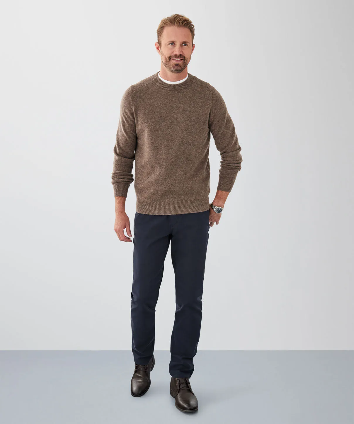 Lambswool Crew Neck Knit - Walnut sold by GAZMAN product image thumbnail 4