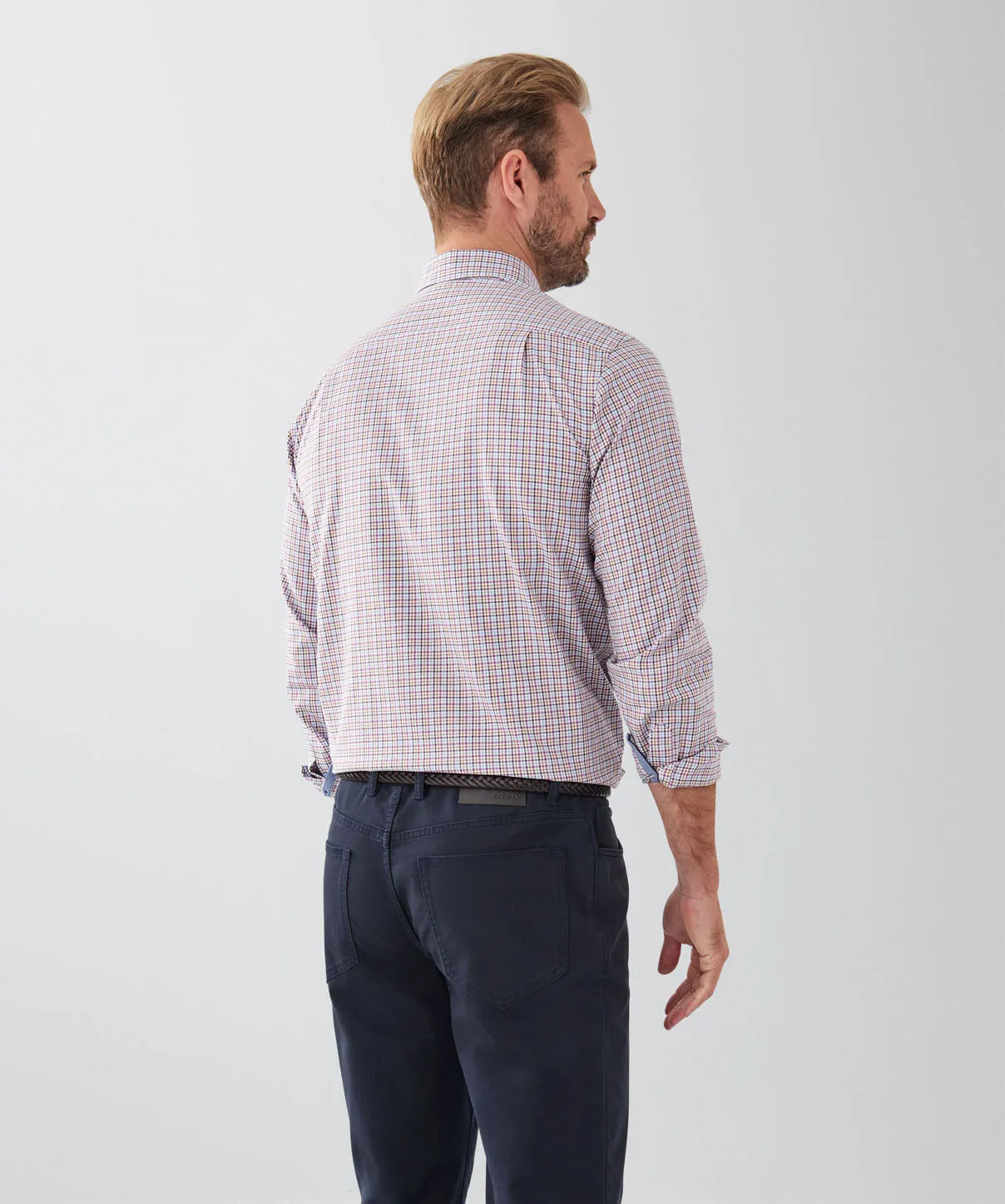 Easy Care Multi Check Long Sleeve Shirt - Plum sold by GAZMAN product image thumbnail 2