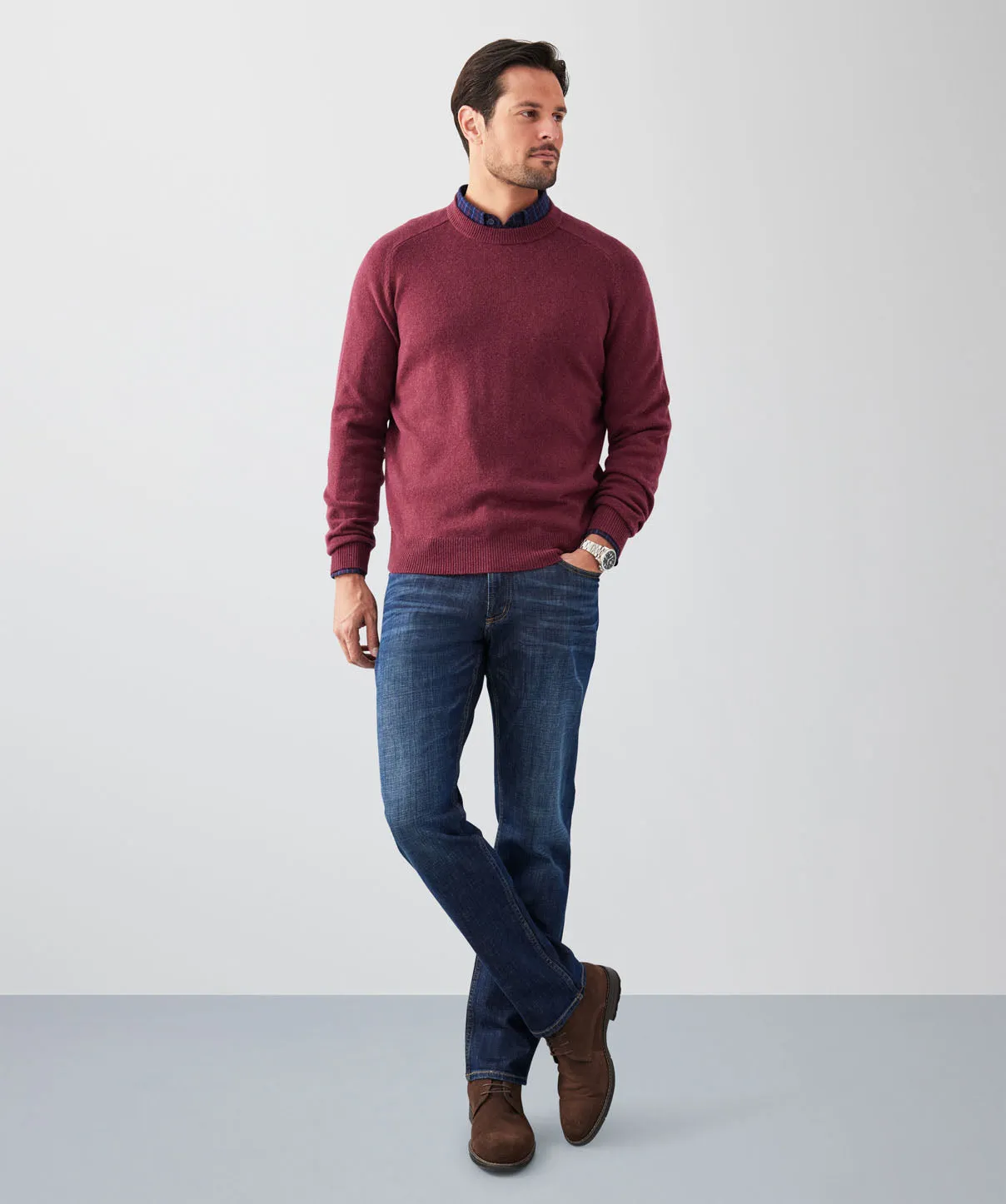 Lambswool Crew Neck Knit - Berry sold by GAZMAN product image thumbnail 4
