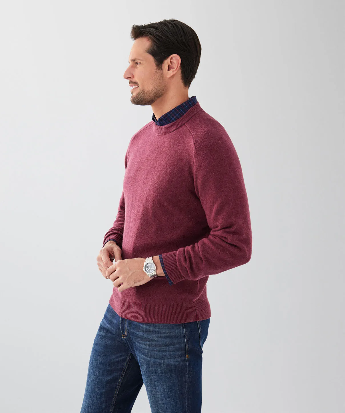 Lambswool Crew Neck Knit - Berry sold by GAZMAN product image thumbnail 5