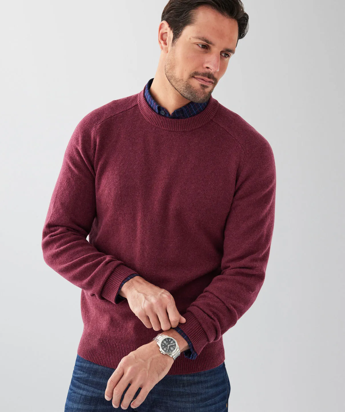 Lambswool Crew Neck Knit - Berry sold by GAZMAN product image thumbnail 3