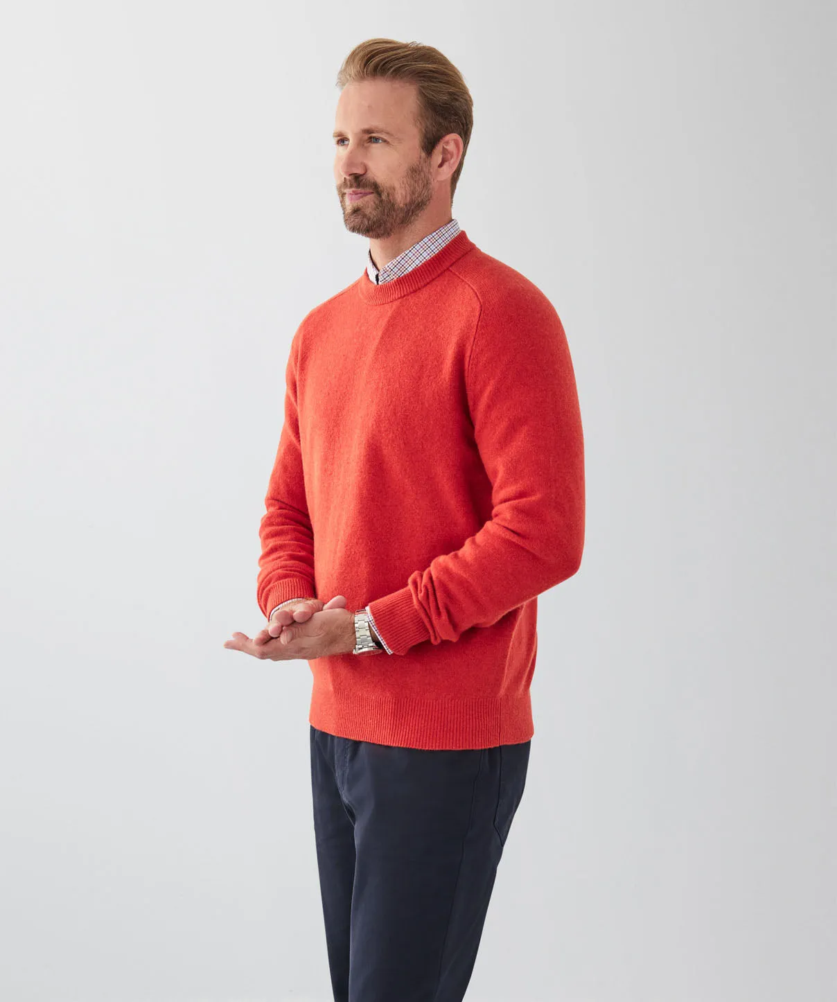 Lambswool Crew Neck Knit - Red sold by GAZMAN product image thumbnail 5