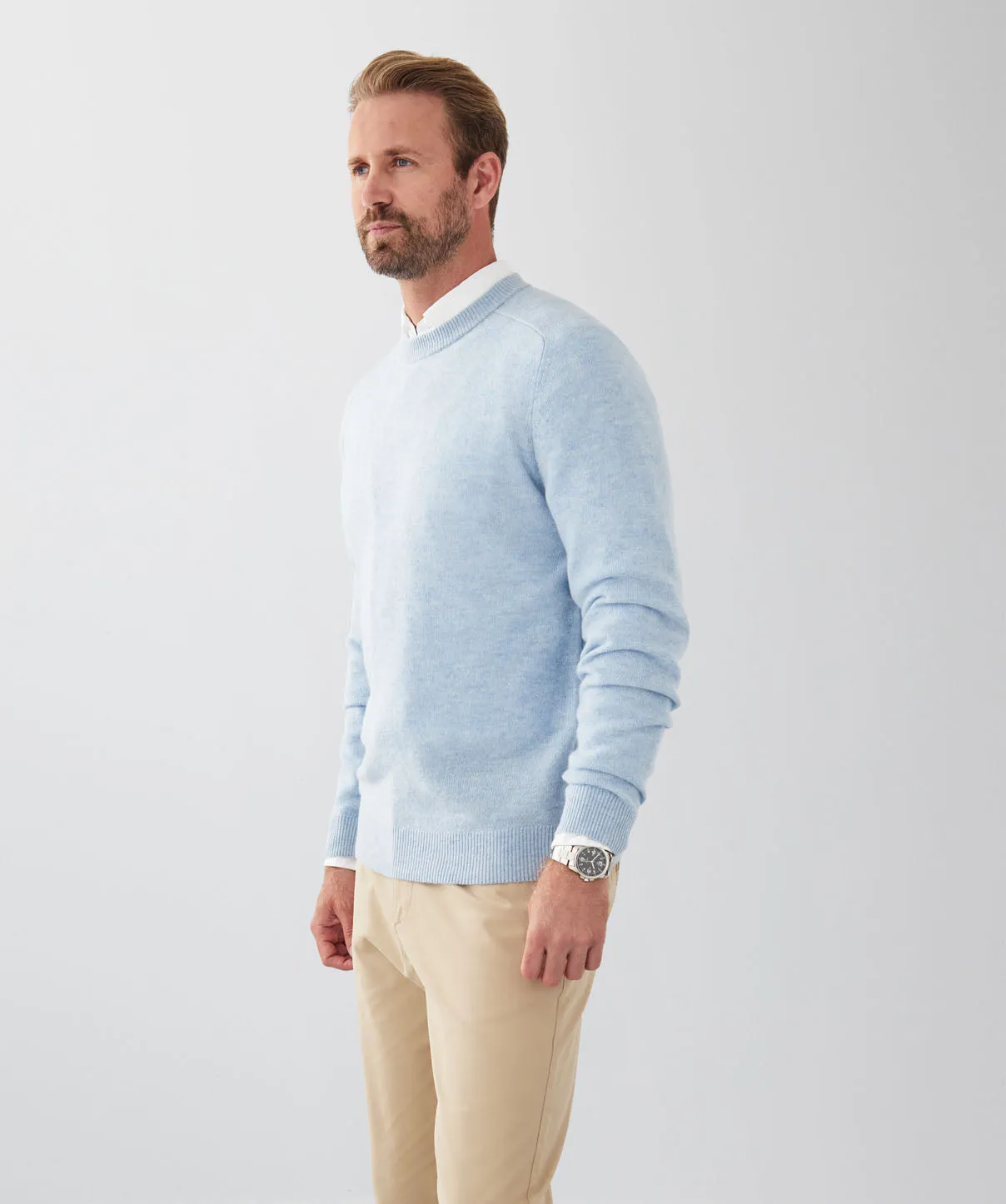 Lambswool Crew Neck Knit - Sky Blue sold by GAZMAN product image thumbnail 5