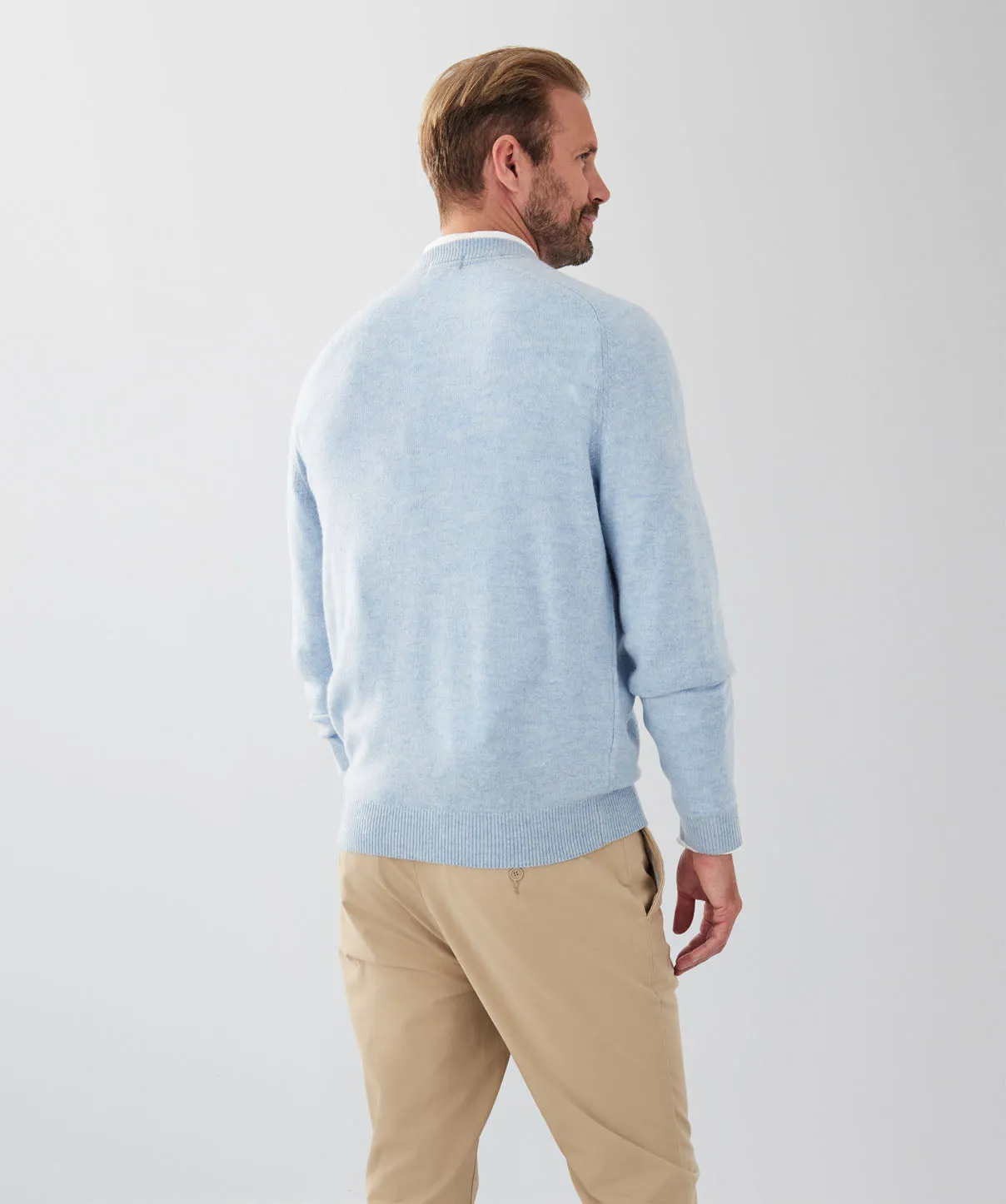 Lambswool Crew Neck Knit - Sky Blue sold by GAZMAN product image thumbnail 2