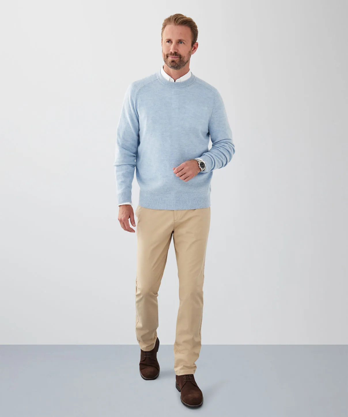 Lambswool Crew Neck Knit - Sky Blue sold by GAZMAN product image thumbnail 4