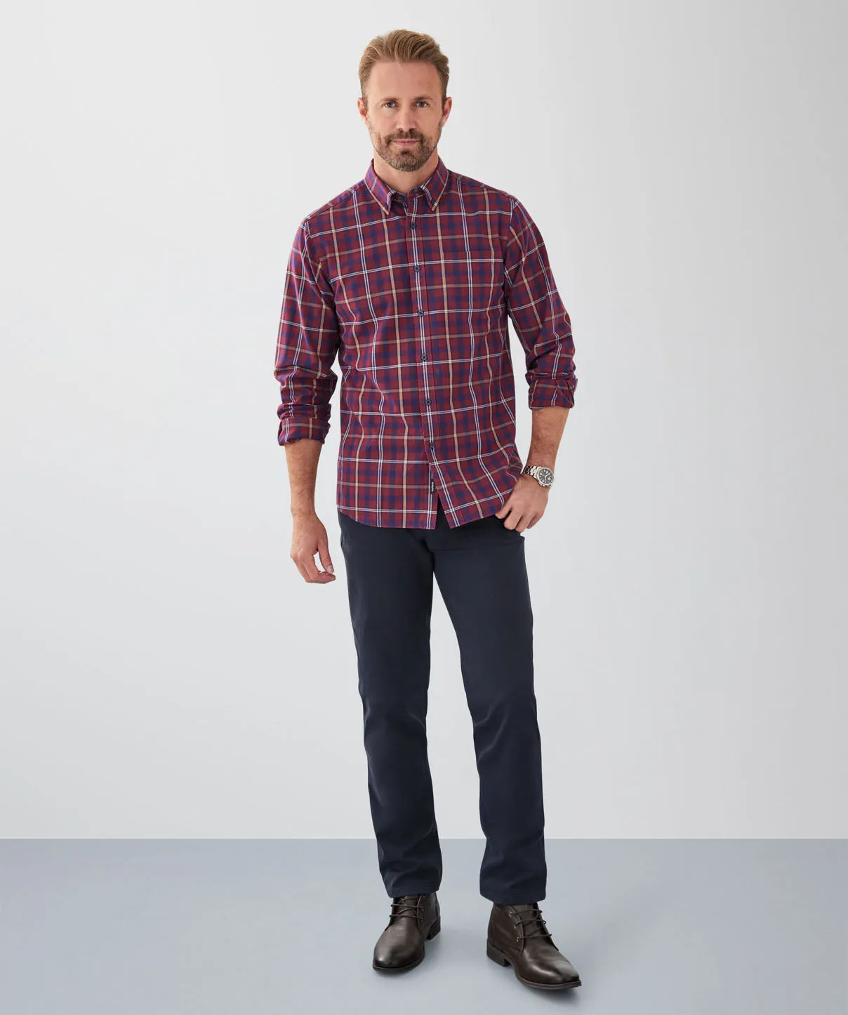 Casual Oxford Check Long Sleeve Shirt - Multi sold by GAZMAN product image thumbnail 4