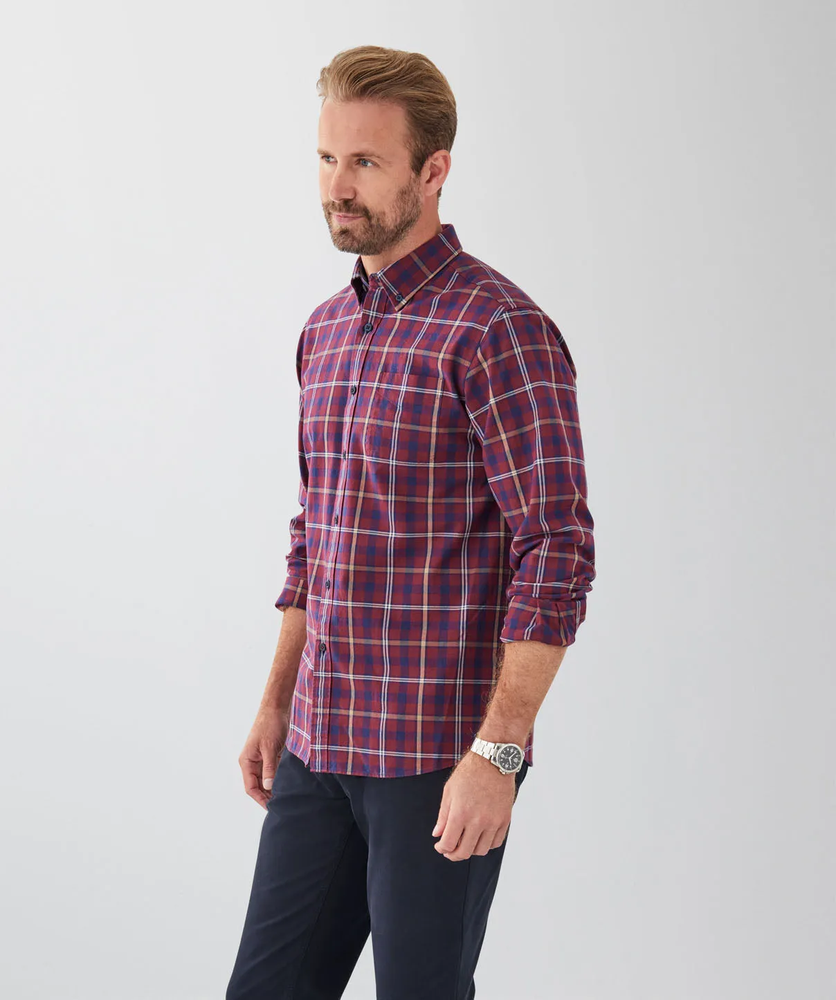 Casual Oxford Check Long Sleeve Shirt - Multi sold by GAZMAN product image thumbnail 5