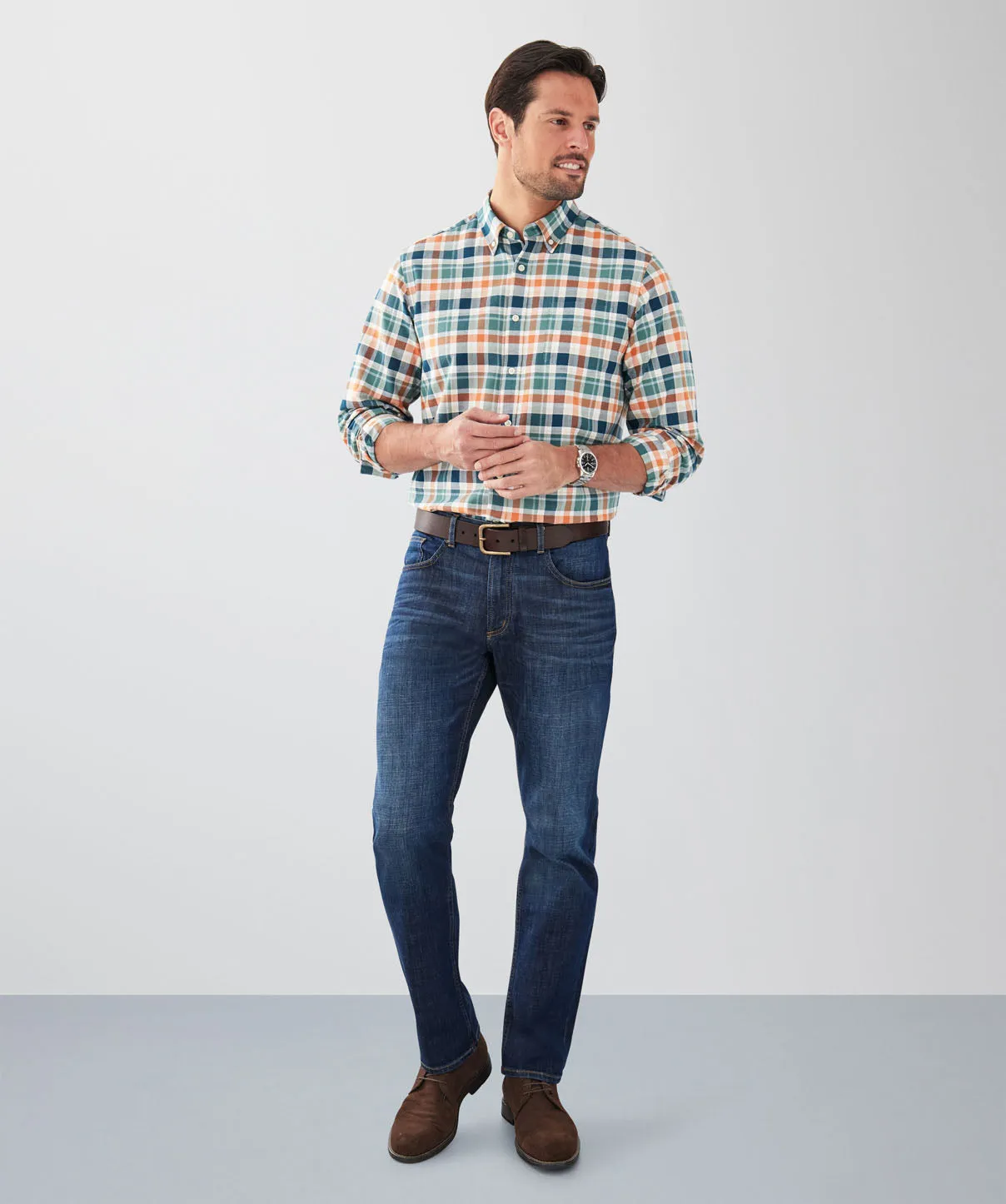 Casual Oxford Multi Check Long Sleeve Shirt - Multi sold by GAZMAN product image thumbnail 4