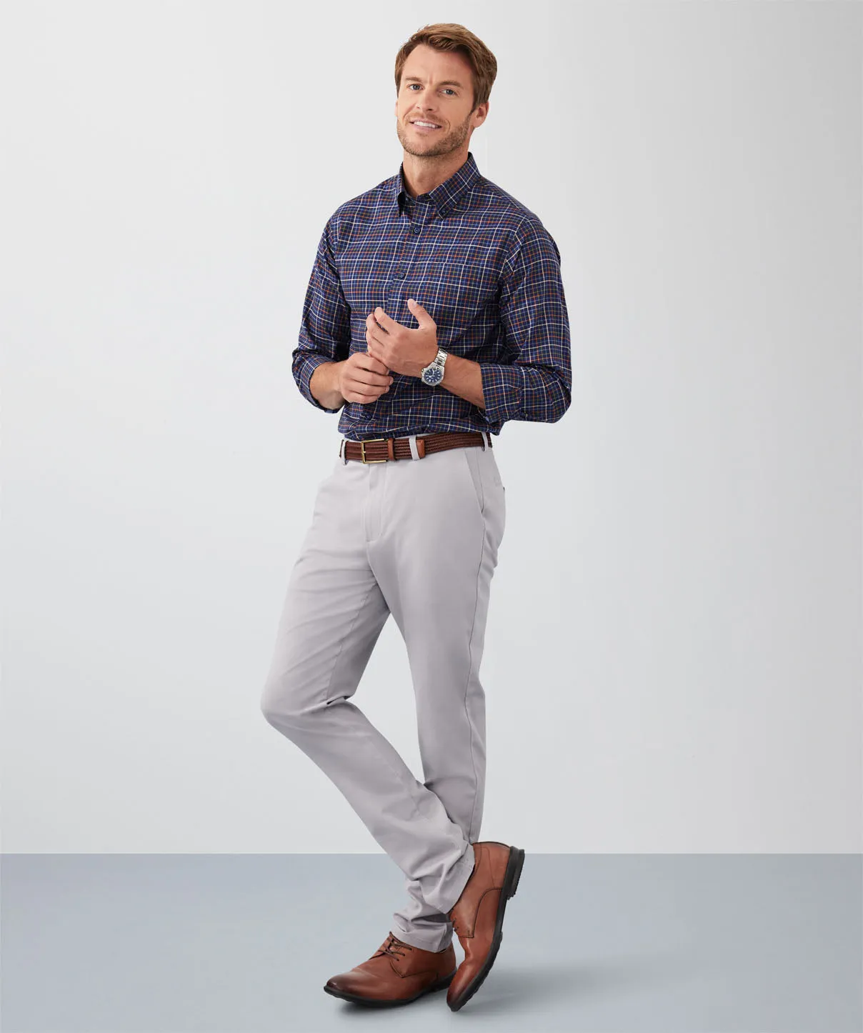 Tailored Fit Easy Care Multi Check Long Sleeve Shirt - Multi Check sold by GAZMAN product image thumbnail 5