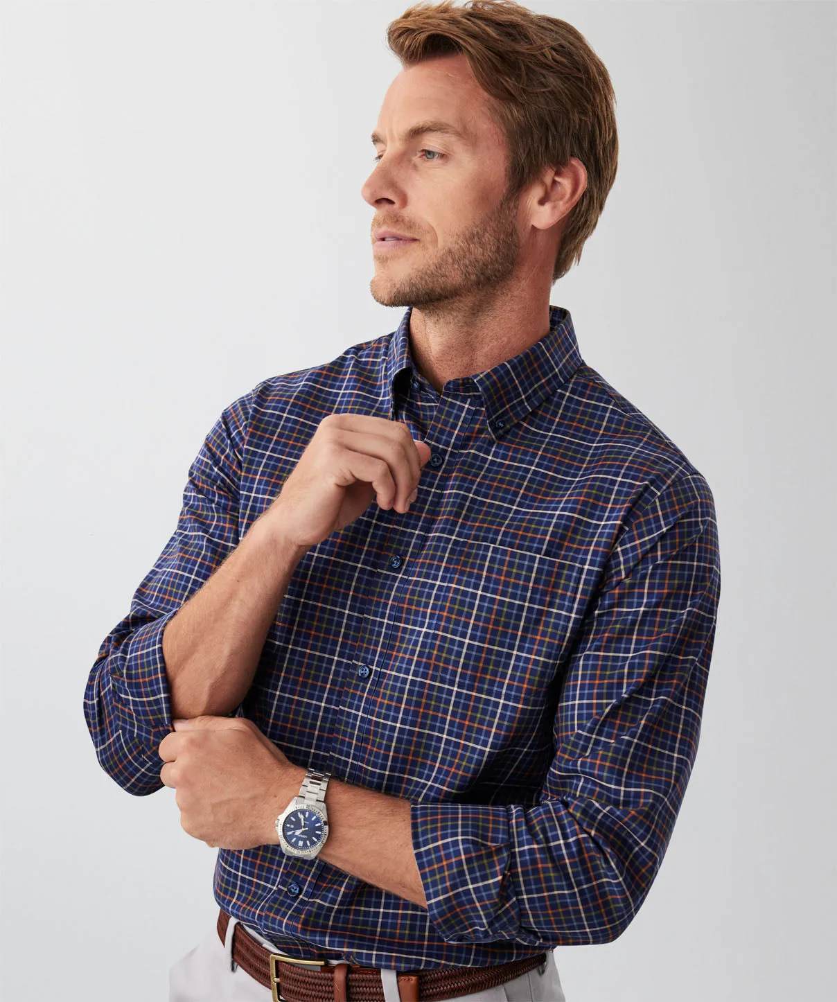 Tailored Fit Easy Care Multi Check Long Sleeve Shirt - Multi Check sold by GAZMAN product image thumbnail 4