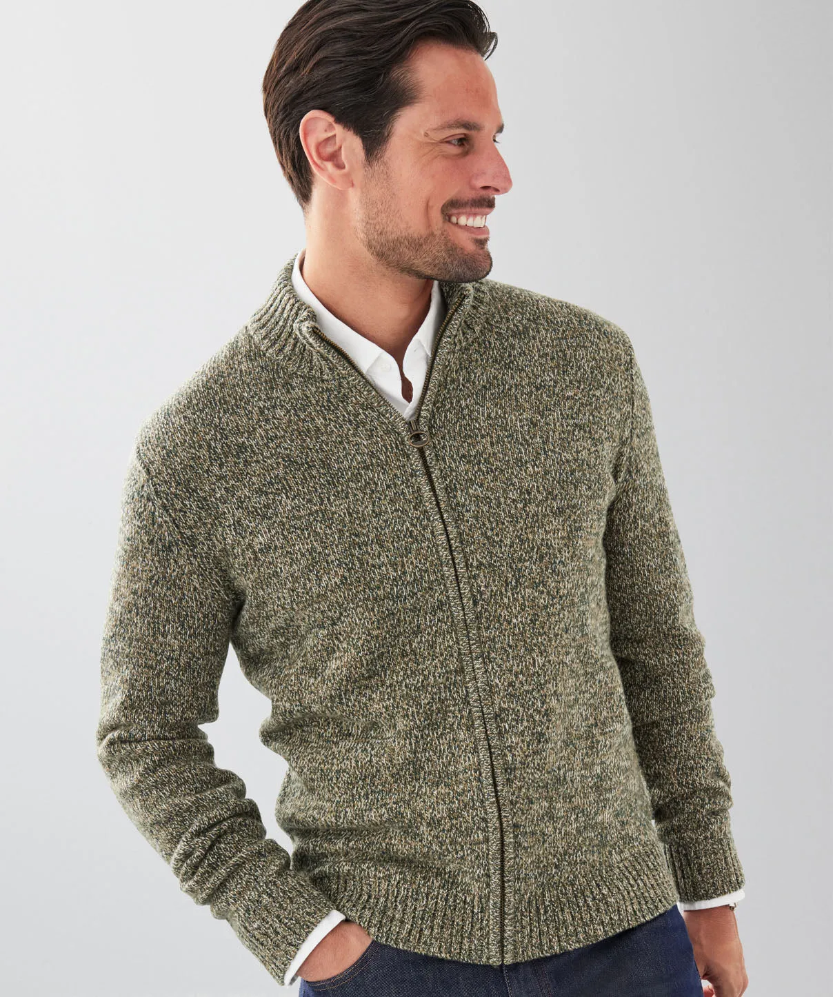 Zip Through Bomber Knit - Khaki sold by GAZMAN product image thumbnail 3