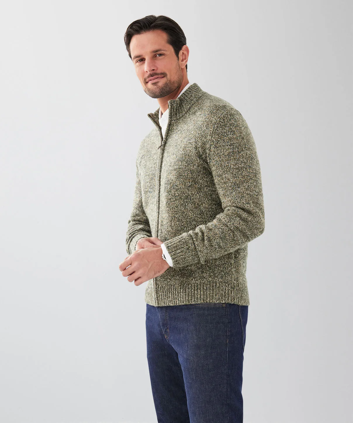 Zip Through Bomber Knit - Khaki sold by GAZMAN product image thumbnail 5