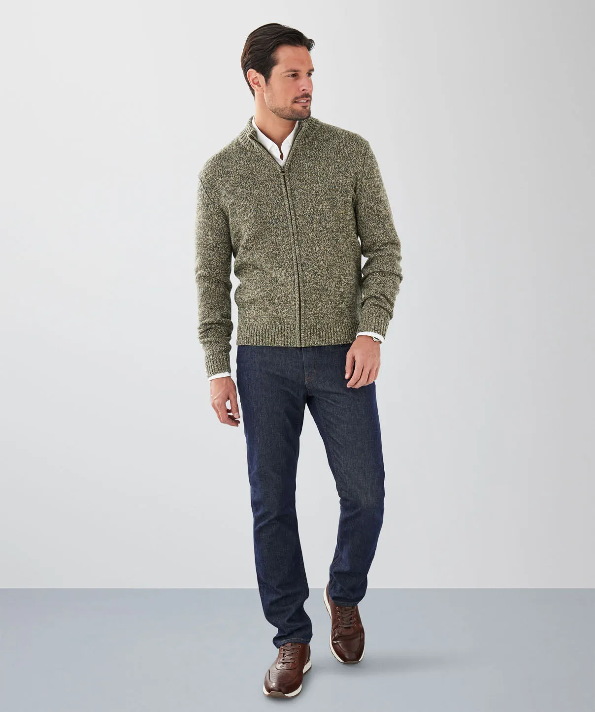 Zip Through Bomber Knit - Khaki sold by GAZMAN product image thumbnail 4