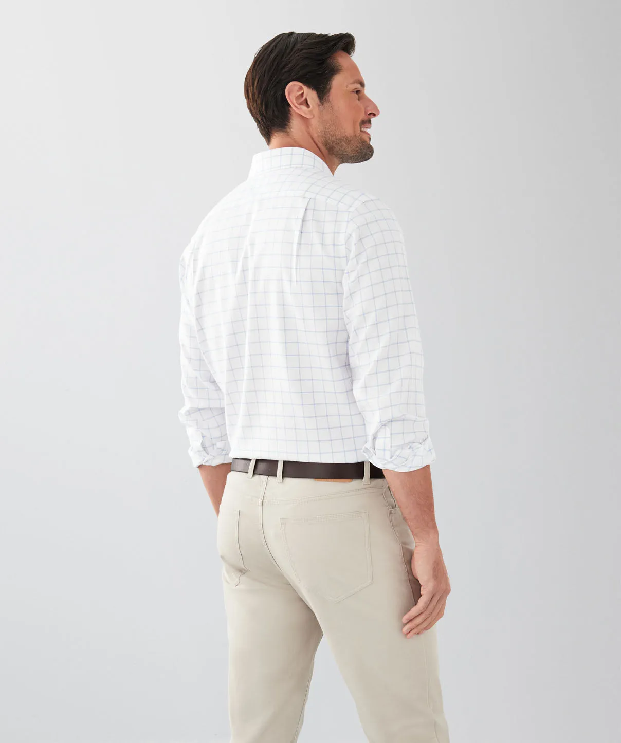 Non-Iron Dobby Check Long Sleeve Shirt - Blue sold by GAZMAN product image thumbnail 2