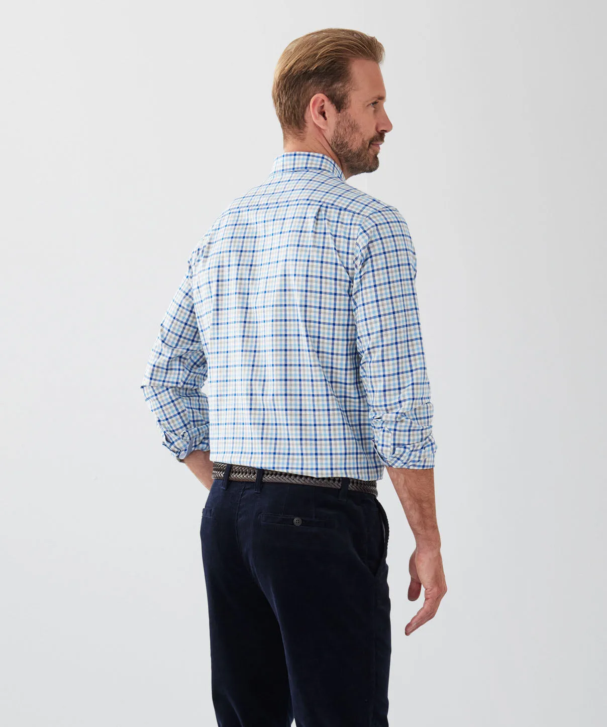 Easy Care Multi Check Long Sleeve Shirt - Blue sold by GAZMAN product image thumbnail 2