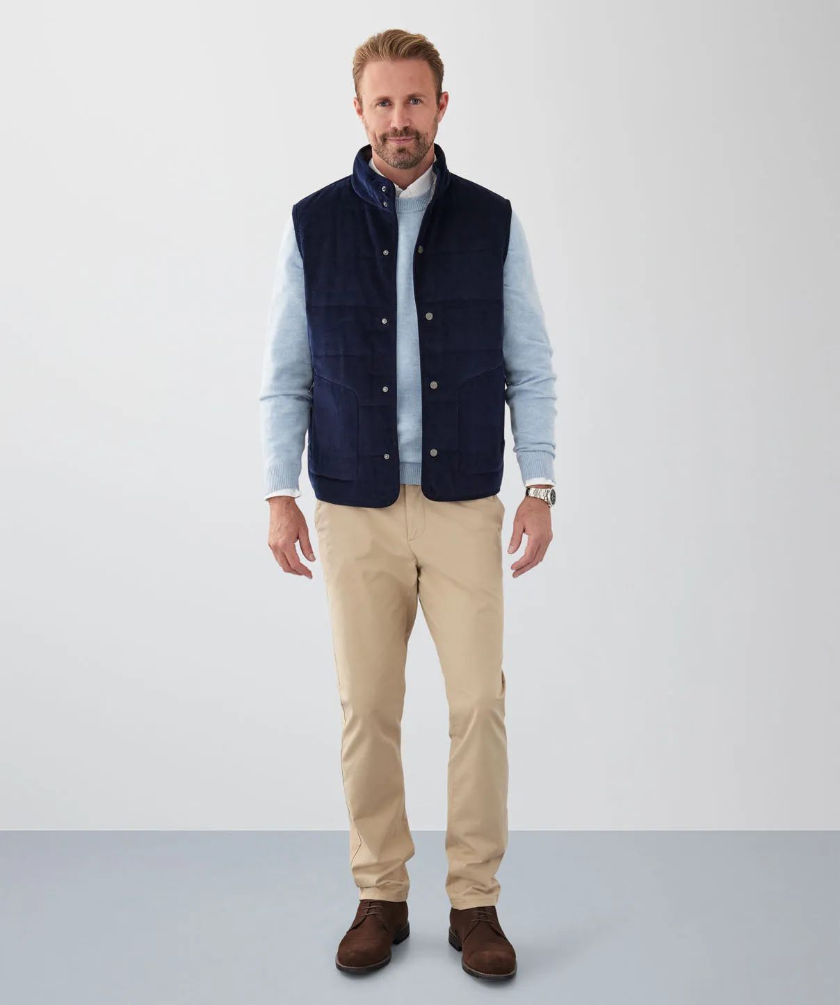 Corduroy Puffer Vest - French Navy sold by GAZMAN product image thumbnail 4