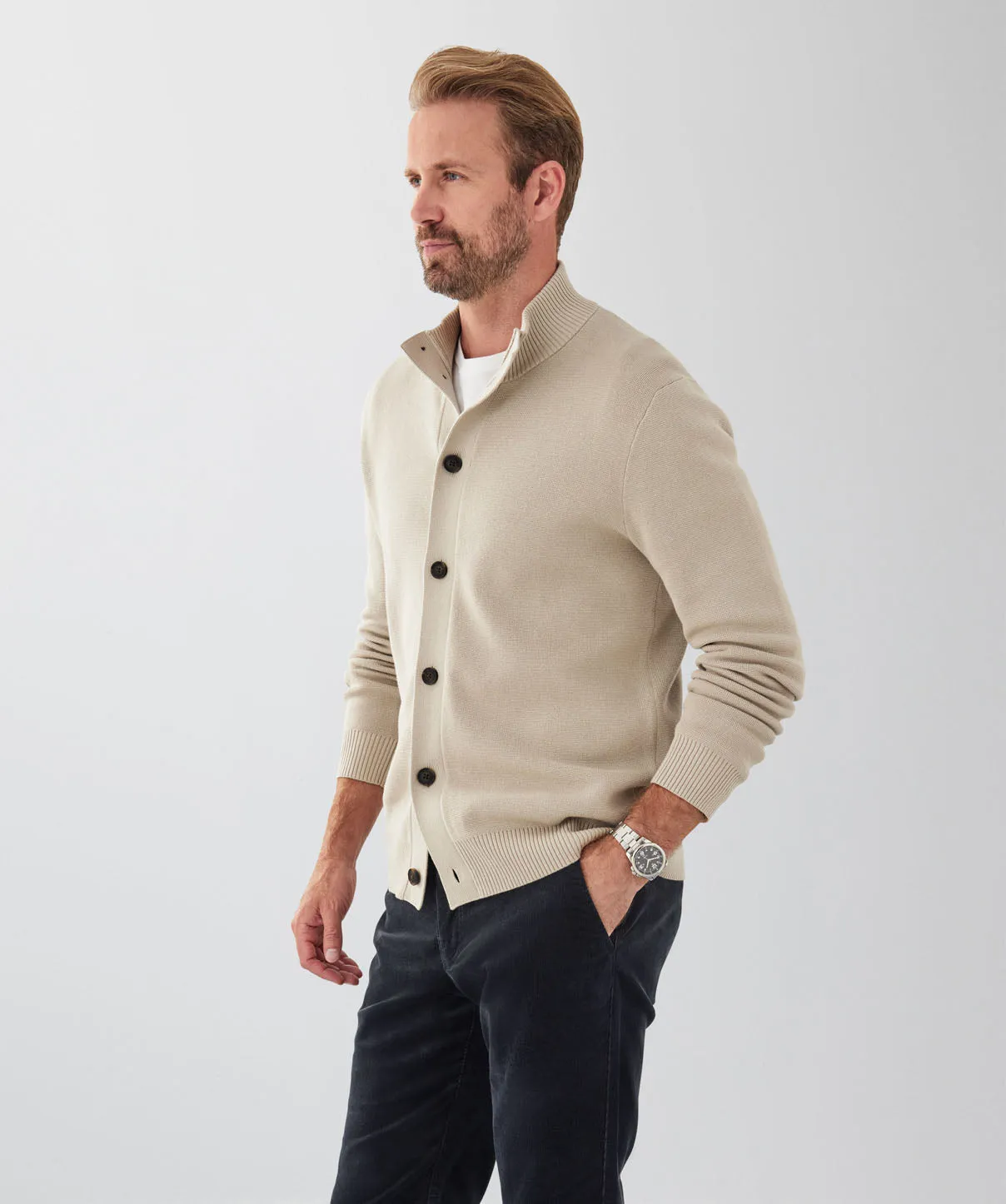 Button Through Cardigan - Sand sold by GAZMAN product image thumbnail 5