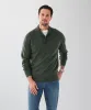 Wool Blend Raglan Half Button - Forest sold by GAZMAN