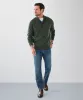 Wool Blend Raglan Half Button - Forest sold by GAZMAN