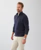 Two Tone Wool Blend Half Zip Knit - Navy sold by GAZMAN