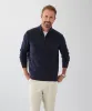 Two Tone Wool Blend Half Zip Knit - Navy sold by GAZMAN