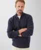 Two Tone Wool Blend Half Zip Knit - Navy sold by GAZMAN