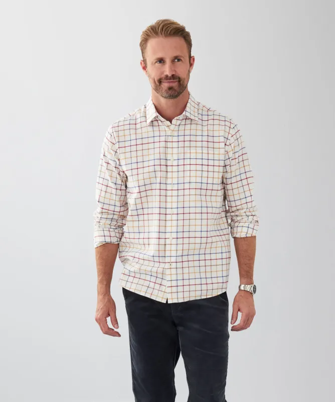 Brushed Twill Multi Check Long Sleeve Shirt - Multi sold by GAZMAN