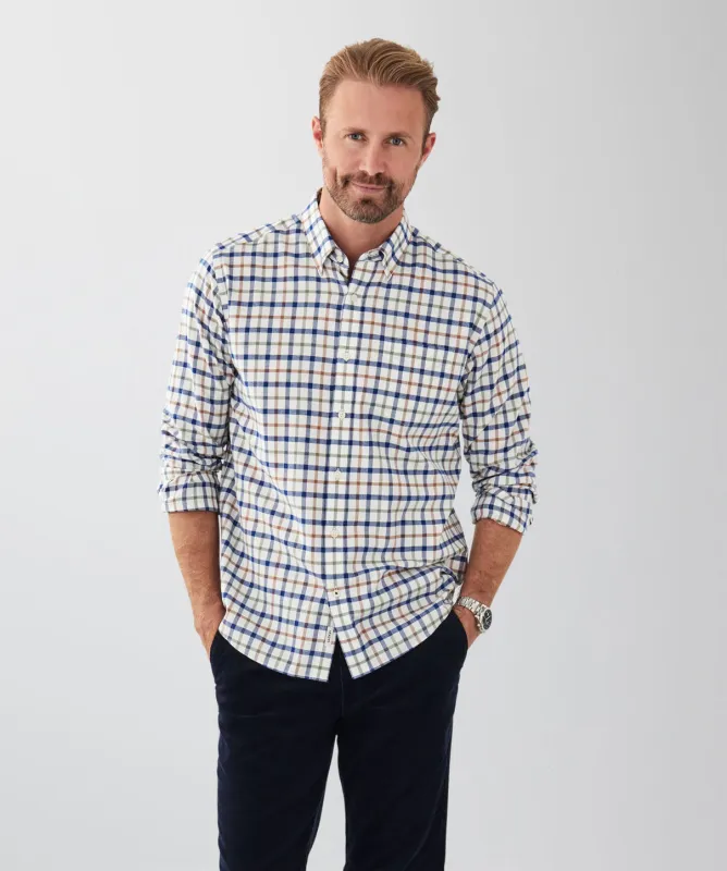 Brushed Window Pane Check Long Sleeve Shirt - Multi Check sold by GAZMAN