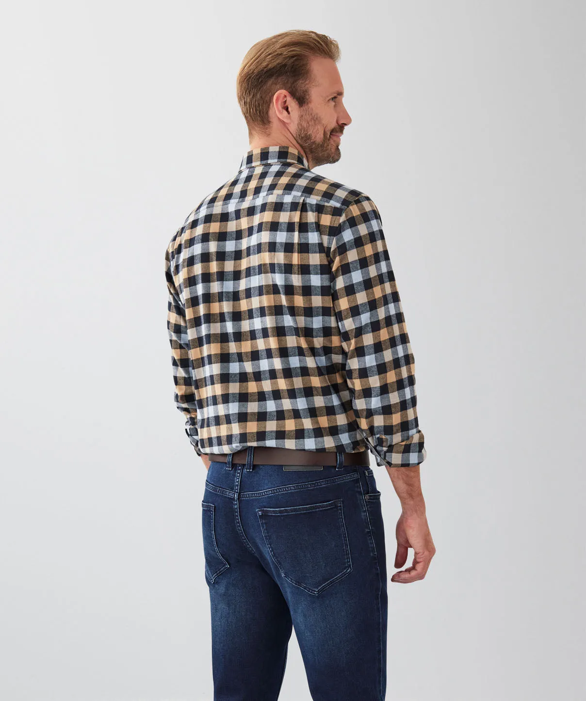 Brushed Box Twill Check Long Sleeve Shirt - Black sold by GAZMAN product image thumbnail 2