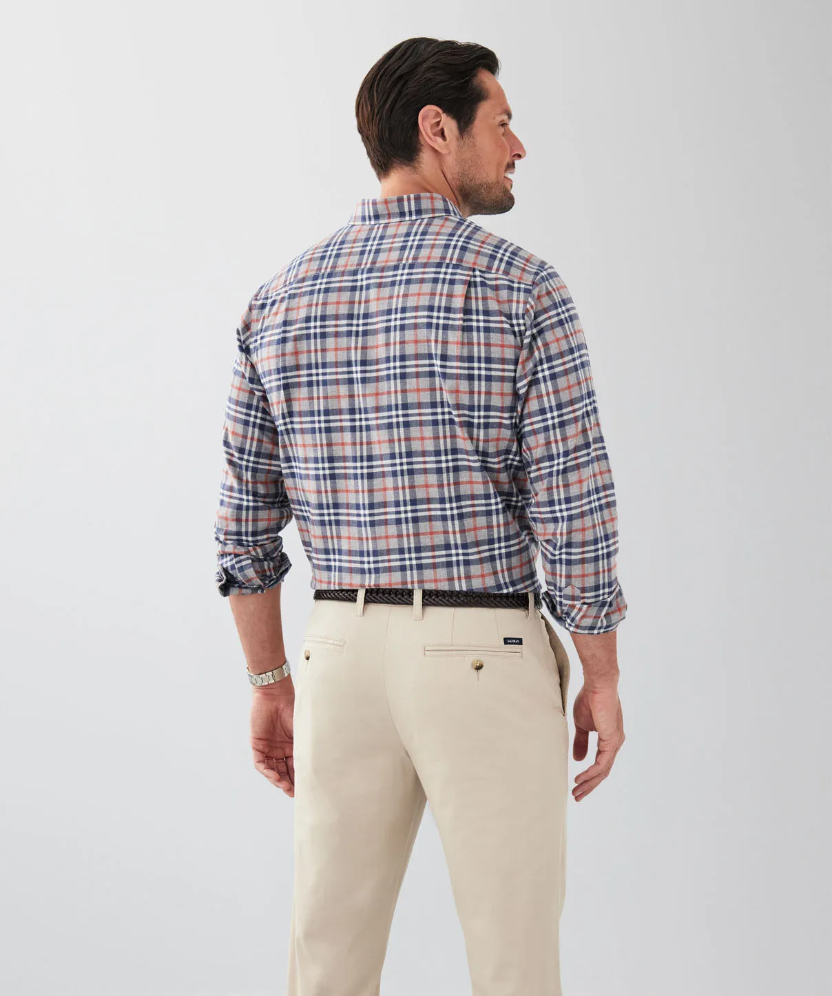 Brushed Herringbone Check Long Sleeve Shirt - Grey sold by GAZMAN product image thumbnail 2