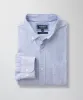 Tailored Casual Oxford Stripe Long Sleeve Shirt - Blue sold by GAZMAN