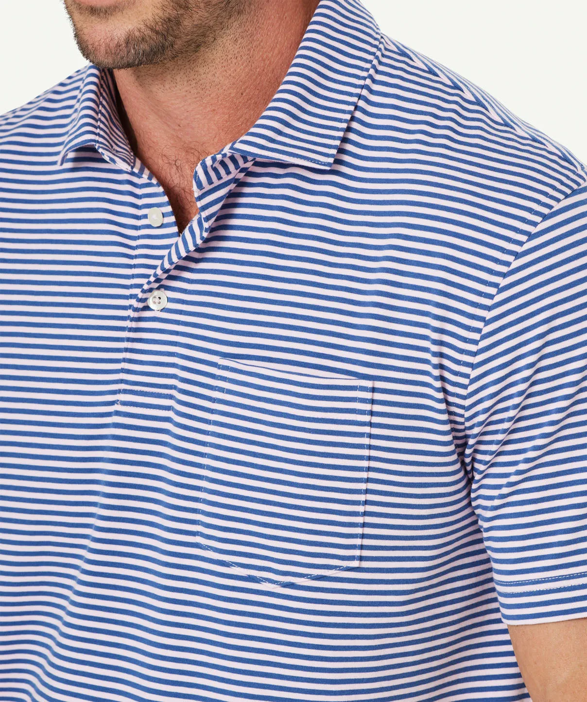 Comfort Stripe Polo - Pale Pink sold by GAZMAN product image thumbnail 4