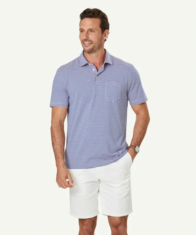 Comfort Stripe Polo - Pale Pink sold by GAZMAN