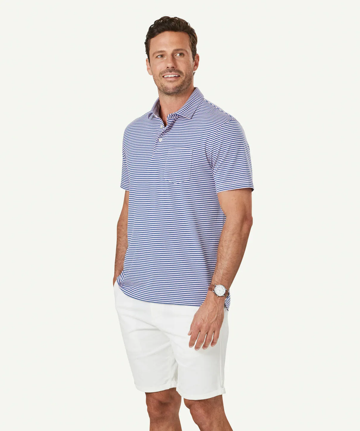 Comfort Stripe Polo - Pale Pink sold by GAZMAN product image thumbnail 5