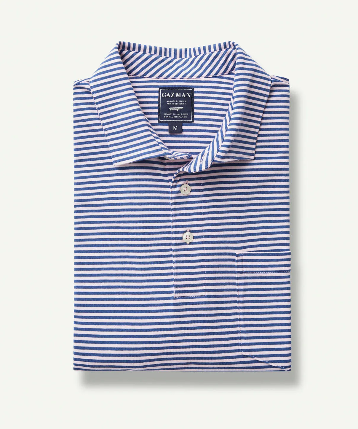 Comfort Stripe Polo - Pale Pink sold by GAZMAN product image thumbnail 2