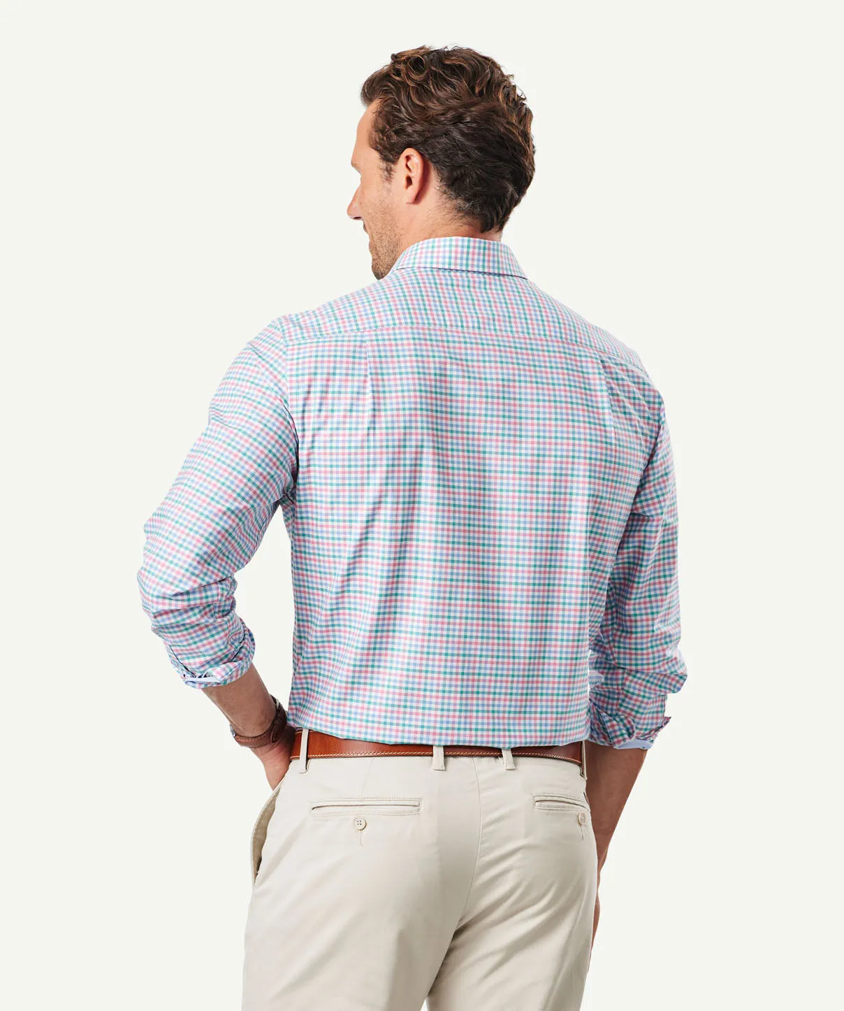 Easy Care Multi Check Long Sleeve Shirt - Pink sold by GAZMAN product image thumbnail 3