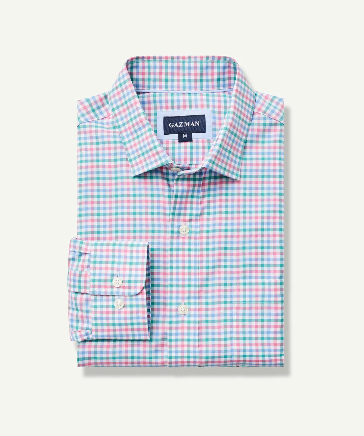 Easy Care Multi Check Long Sleeve Shirt - Pink sold by GAZMAN product image thumbnail 2