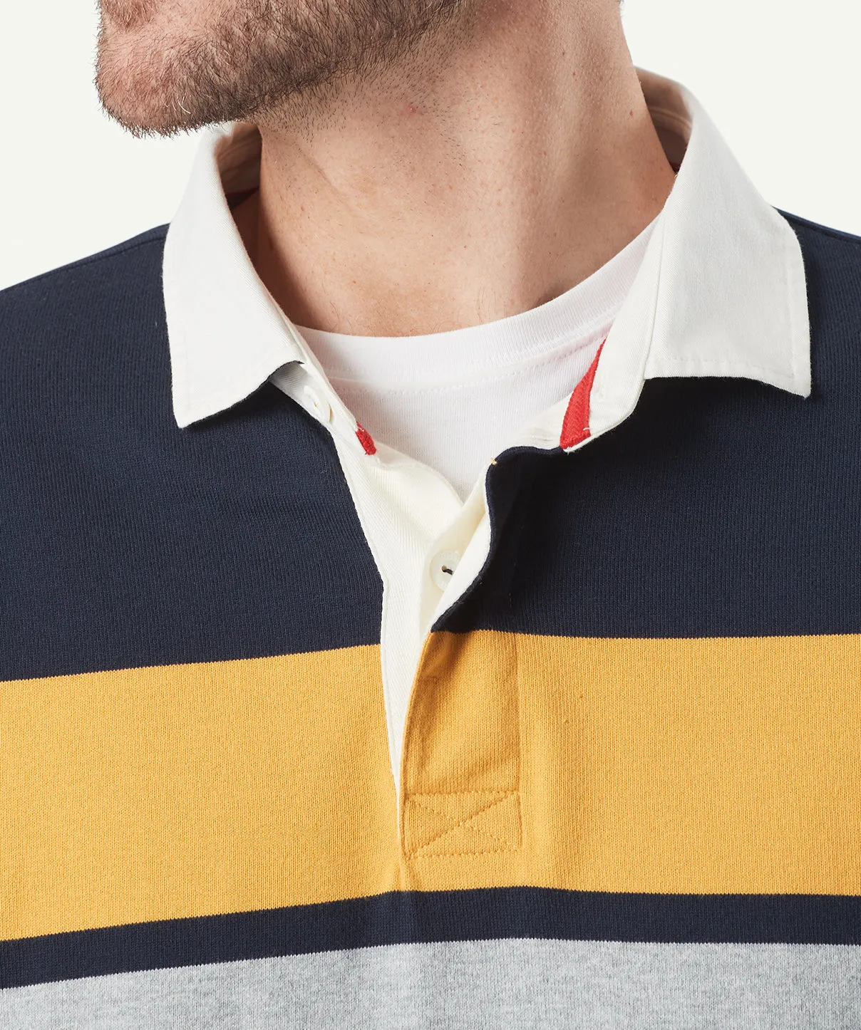 Statement Stripe Rugby Jumper - Navy sold by GAZMAN product image thumbnail 4