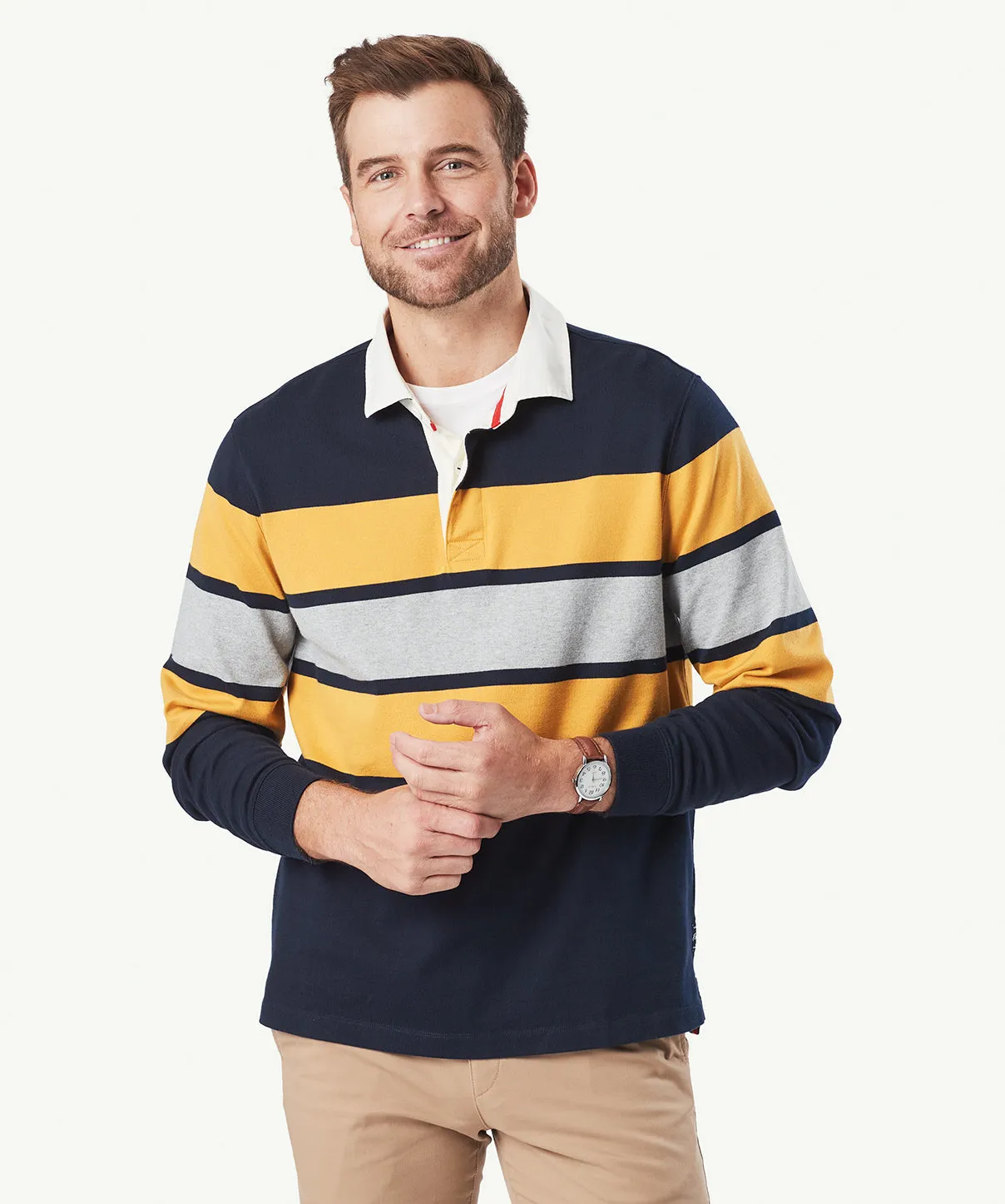 Statement Stripe Rugby Jumper - Navy sold by GAZMAN